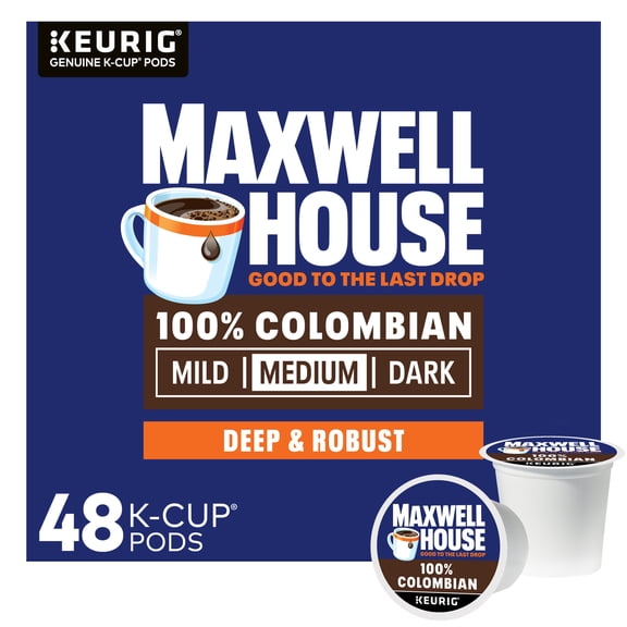 Maxwell House 100% Colombian Medium Roast K-Cup® Coffee Pods, 48 Count Box