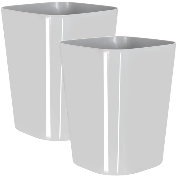 Youngever 2 Pack 1.5 Gallon Square Trash Can, Plastic Garbage Container Bin, Small Trash Bin for Home Office, Living Room, Study Room, Kitchen, Bathroom (Grey)
