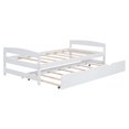 thumbnail image 4 of Twin Sturdy Construction Platform Bed Mattress Foundation with Twin Size Trundle, Bed Frame Storage Bed w/ Wooden Slats for Boy Girl, No Box Spring Needed, Easy Assembly, 4 of 9