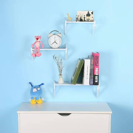 Hurrise 3pcs Mdf Floating Shelves Wall Display Storage Rack Home