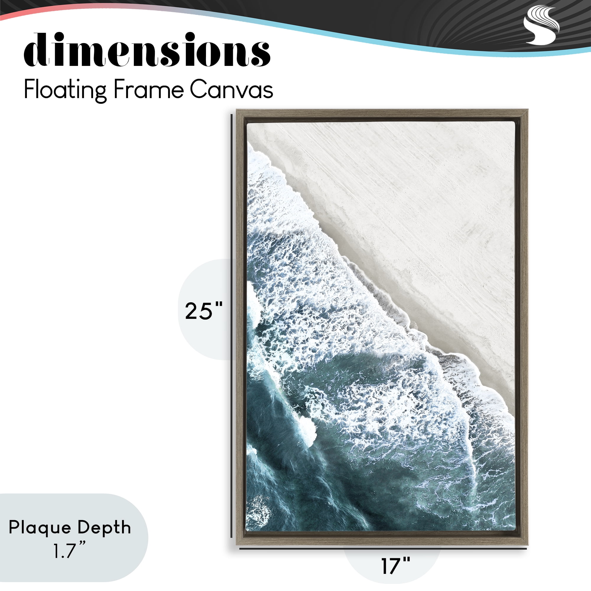 Stupell Industries Corolla Beach Breezy Shoreline Brown Framed Floater Canvas Wall Art, design by Natalie Carpentieri