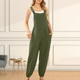 thumbnail image 2 of VBARHMQRT Yoga Jumpsuit for Tall Women Sleeveless Overalls Jumpsuit Casual Solid Summer Bib Pants Bottons Jumpsuit Romper with Button Pockets Jumpsuits for Women Sexy Elegant, 2 of 7
