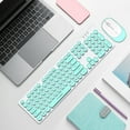 thumbnail image 1 of Wireless Keyboard And Mouse Combo Cute Keyboard Retro Round Keycap Thin Quiet 2.4GHz Retro Key Board For Laptop, 1 of 5
