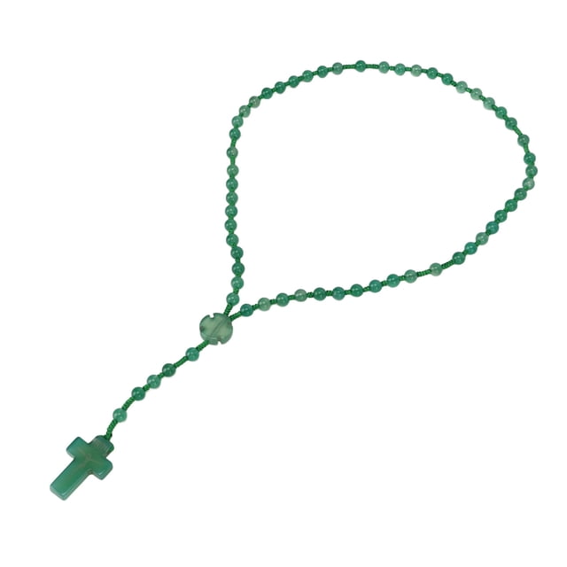 Collar De Cuentas De Rosario, Hermoso Y Práctico Collar De Rosario Hecho A Mano, Verde Más Suave Para Amuleto