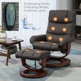 thumbnail image 4 of HOMCOM PU Leather Massage Recliner with Ottoman and Remote, Brown, 4 of 10