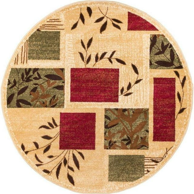 Well Woven 547324R Hannover Tapis Rond Moderne&44; Ivoire - 3 Pi 11 Po.