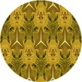 thumbnail image 1 of Ahgly Company Machine Washable Indoor Round Transitional Dark Bronze Brown Area Rugs, 3' Round, 1 of 7
