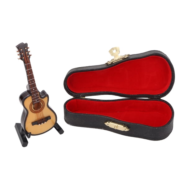 Guitarra eléctrica en miniatura de tilo y Metal, miniadornos de instrumentos musicales, guitarra recortada de 10cm