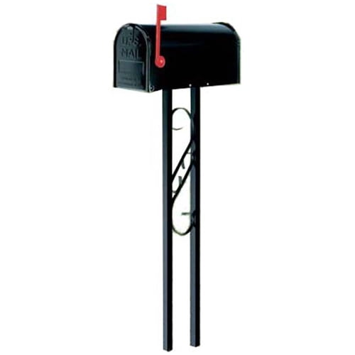 Buy Mailbox Box Post Combo, Black by Solar Group