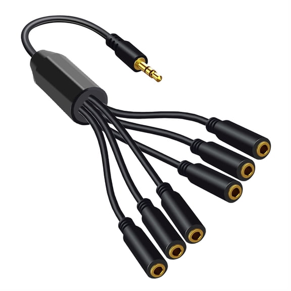 BLEEUS 1 To 6 Ways 3.5mm Headphone Splitter 3.5mm 1/8inch Trs Male To Female Cable (A)Audio Equipment