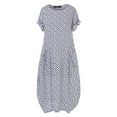 thumbnail image 3 of ZANZEA Women O-Neck Short Sleeve Dot Printing Dress With Pockets Maxi Dress, 3 of 4