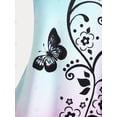 thumbnail image 3 of Camiseta en Talla Extra con Estampado de Mariposa en Color Degradado con Flores de Mariposas Rosegal  Camisetas tallas grandes, 3 of 5