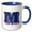 Blue/White, variant on 3drose, Personalized Initial Letter M 3d Blue, 11oz Two-tone Blue Mug