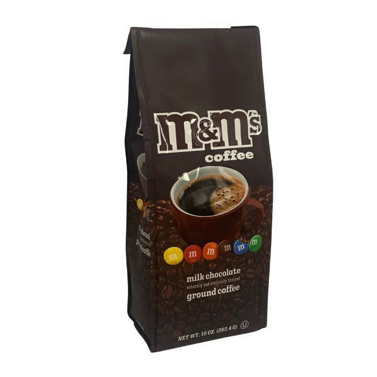 White Coffee M&M's Milk Chocolate Flavored Ground Coffee Medium Roast 10 oz bag, 6-pack