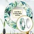 thumbnail image 3 of Designart "Seaside Leaf Symphony II" Floral Rund Mirror For Wall Decor - Large Green Round Print Mirror - Round Tropical Mirror - Wall Mounted Round Large Mirror - 29" x 29", 3 of 6