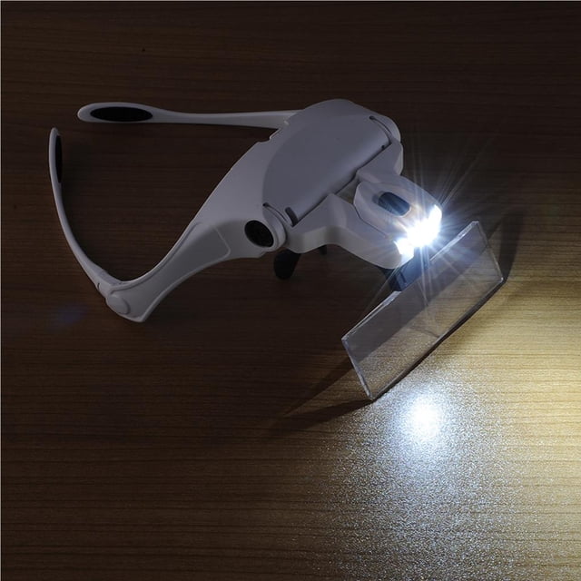 stanreset Loupe 1.0X 1.5X 2.0X 2.5X 3.5X Lunettes de Type Loupe Réglable avec Double Lumière LED
