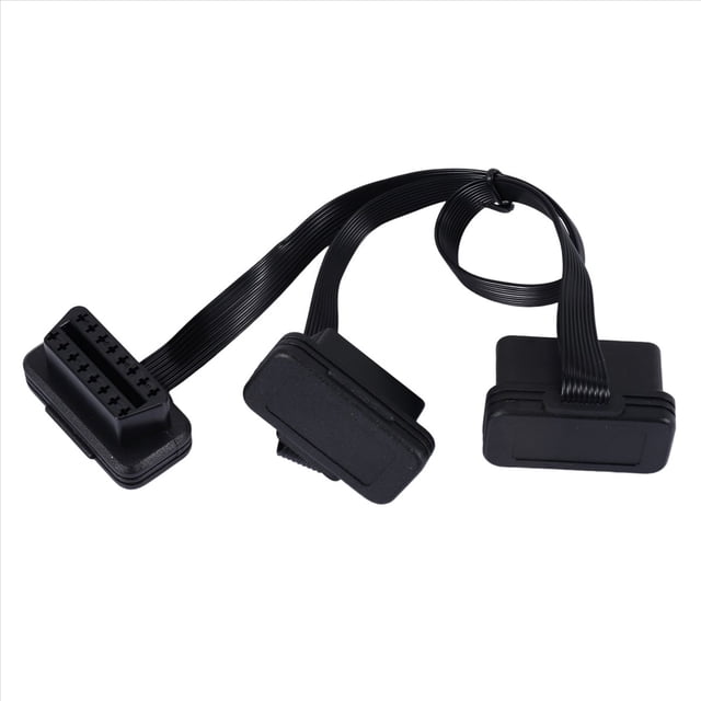 ExtensióN OBDII Conector Dual y Divisor OBD OBD2 16PIN ConexióN Macho a Hembra Plano + Delgado para