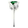 thumbnail image 3 of Three-Stone Engagement Ring for Women - 3.5ct Simulated Emerald in 14K White Gold Promise Ring, 3 of 6