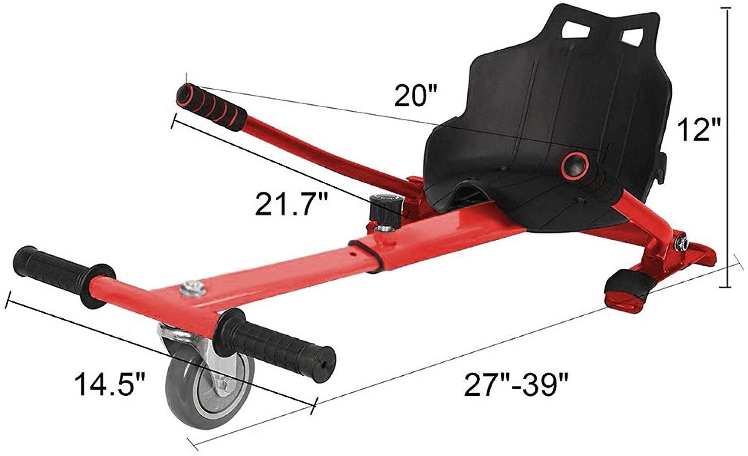 HoverTech 1 Go Cart Adjustable Seat Attachment for 6.5" Hover-Board Buggy - Red