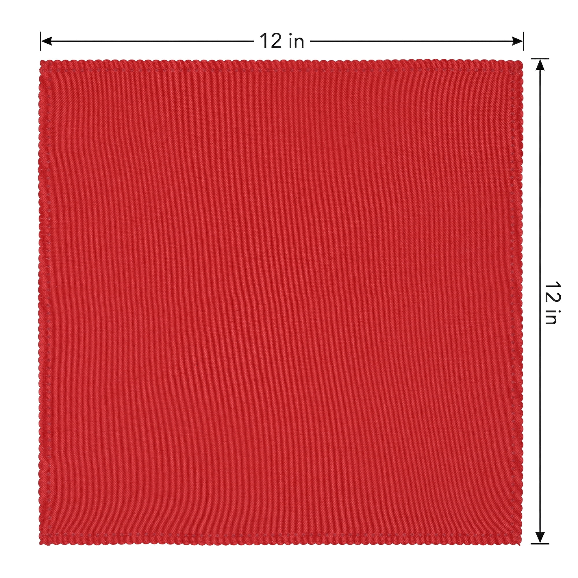 Unique Bargains 12Pcs Washable Reusable Dinner Cloth Napkins Red 12x12inch