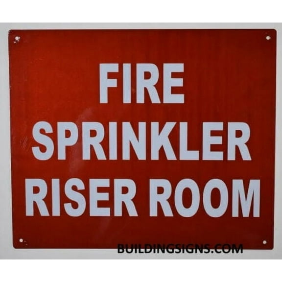 FIRE SPRINKLER RISER ROOM SIGN (10X12,RED,ALUMINUM) -ref16822