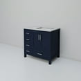thumbnail image 5 of Lexora Home Jacques 36" Carrara Marble Top Single Vanity with Sink in Navy Blue, 5 of 9