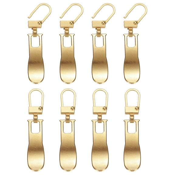 8Pack Zipper Pull Replacement, Wave Detachable Tiny Zipper Slider, Gold