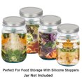 thumbnail image 1 of Unique Bargains 20 Pack Metal Mason Jar Lids Wide Mouth Mason Canning Jars Top Food Storage Caps Silver Tone, 1 of 7