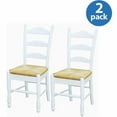 thumbnail image 3 of TMS Indoor Ladder Back Dining Chair with Rush Seat, Set of 2, White, 3 of 5