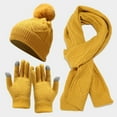 thumbnail image 6 of Clearance! Baberdicy Men Women Winter Warm Knitted Adult Windproof Hat Cycling Skiing Knit Hat Scarf Gloves Sets Yellow, 6 of 8