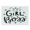 thumbnail image 1 of Girl Boss Cutting Board, Monochrome Illustration of Hearts Crown and Lettering Print, Decorative Tempered Glass Cutting and Serving Board, in 3 Sizes, by Ambesonne, 1 of 2