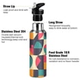 thumbnail image 3 of Yayeee 33oz Insulated Water Bottle Double Wall Stainless Steel with Flip Straw Lid, Retro Geometric, 3 of 7