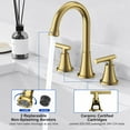 thumbnail image 4 of Bathroom Faucets for Sink 3 Hole,  Brushed Gold Bathroom Sink Faucet with Pop-up Drain and Supply Lines, Stainless Steel Lead-Free Widespread Faucet for Vanity RV, 2 Pack, 4 of 13