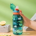 thumbnail image 4 of Botellas de agua con forma de taza para niños de 600 ml, creativas, con dibujos animados, con pajitas y tapas, a prueba de derrames, portátiles, para bebidas para niños pequeños, 4 of 6