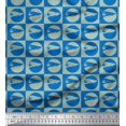 thumbnail image 1 of Soimoi Rayon Fabric Circle & Airplane Transport Printed Craft Fabric by The Yard 42 Inch Wide, 1 of 3