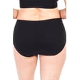 thumbnail image 2 of Women's Rhonda Shear 3903 Striped Mesh Detail Brief Panty (Black 1X), 2 of 3