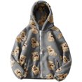 thumbnail image 2 of Moda mujer casual cremallera impresa invierno alargado felpa manga larga prendas de vestir Fridja  hkj5013, 2 of 3
