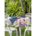 thumbnail image 4 of Outdoor Tablecloth with Umbrella Hole Zipper Easter Round Tablecloth 54" Waterproof Outside Table Cloth Spring Rabbit Ear Colorful Eggs Love Flowers Patio Table Cover Tablecloths for Picnic Party, 4 of 8