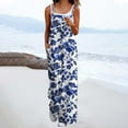 thumbnail image 2 of Save On Women's Summer Boho Asual Jumpsuits Floral Print Baggy Rompers Wide Leg Pants Romper Dressy Flowy Tank Jumpsuit with Pockets, 2 of 5