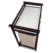 Badger Basket Modern Baby Changing Table with Hamper and 3 Baskets - Espresso