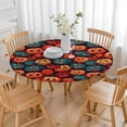 thumbnail image 3 of Elasticated Halloween Theme Round Tablecloth for 44 Inch Table - Stretch Border Provides Secure Fit for Party Dining, 3 of 6