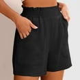 thumbnail image 6 of Fanxing Black Ruffled Waisted Shorts for Women 2025 Summer Short Pants Beach Casual Shorts 4, 6 of 8