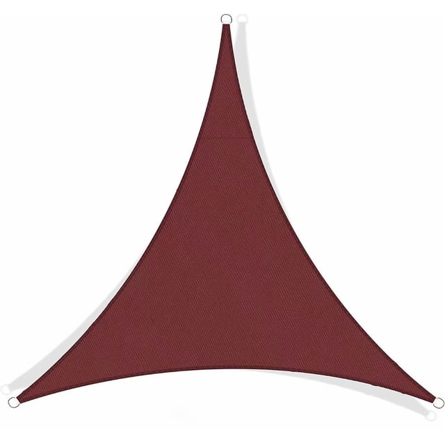 Vela de Sombra Tela de Sombra Triangular Poliéster Impermeable Anti-UV para Acampar al Aire Libre Jardín Tela de Sombrilla para Patio (Rojo Oscuro) 3 * 3 * 3 m