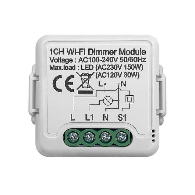 Tuya Wifi Smart Dimmer Switch Module 10A Support 2 Way Control 1 Gang Compatible for Google Home Alexa Smart Life App