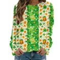 thumbnail image 4 of Mifsaly St Patrick Sweatshirts for Women Shamrock Print Shirts Loose Long Sleeve Pullover Tops Funny Dressy Casual Blouse 2026 Irish Festival Green Outfits L, 4 of 5