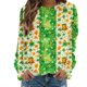thumbnail image 4 of Xuyuer St. Patrick's Day Round Neck Sweatshirt for Women Lucky Shamrock Long Sleeve Shirt Ireland Gift Clover Print Fit Casual Pullover Fashion Loose Tops, 4 of 5
