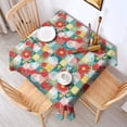 thumbnail image 2 of Pioneer Flower Floral Print Pattern Square Tablecloth, Waterproof Wipeable Spillproof Washable Table Cover for Home Kitchen Party Decor, 42"x42", 2 of 6