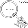 thumbnail image 2 of 40 Pieces Curtain Rings with Clips Metal Hanging Rings Clip Rings 25 mm Inner Diameter, Silver, 2 of 4