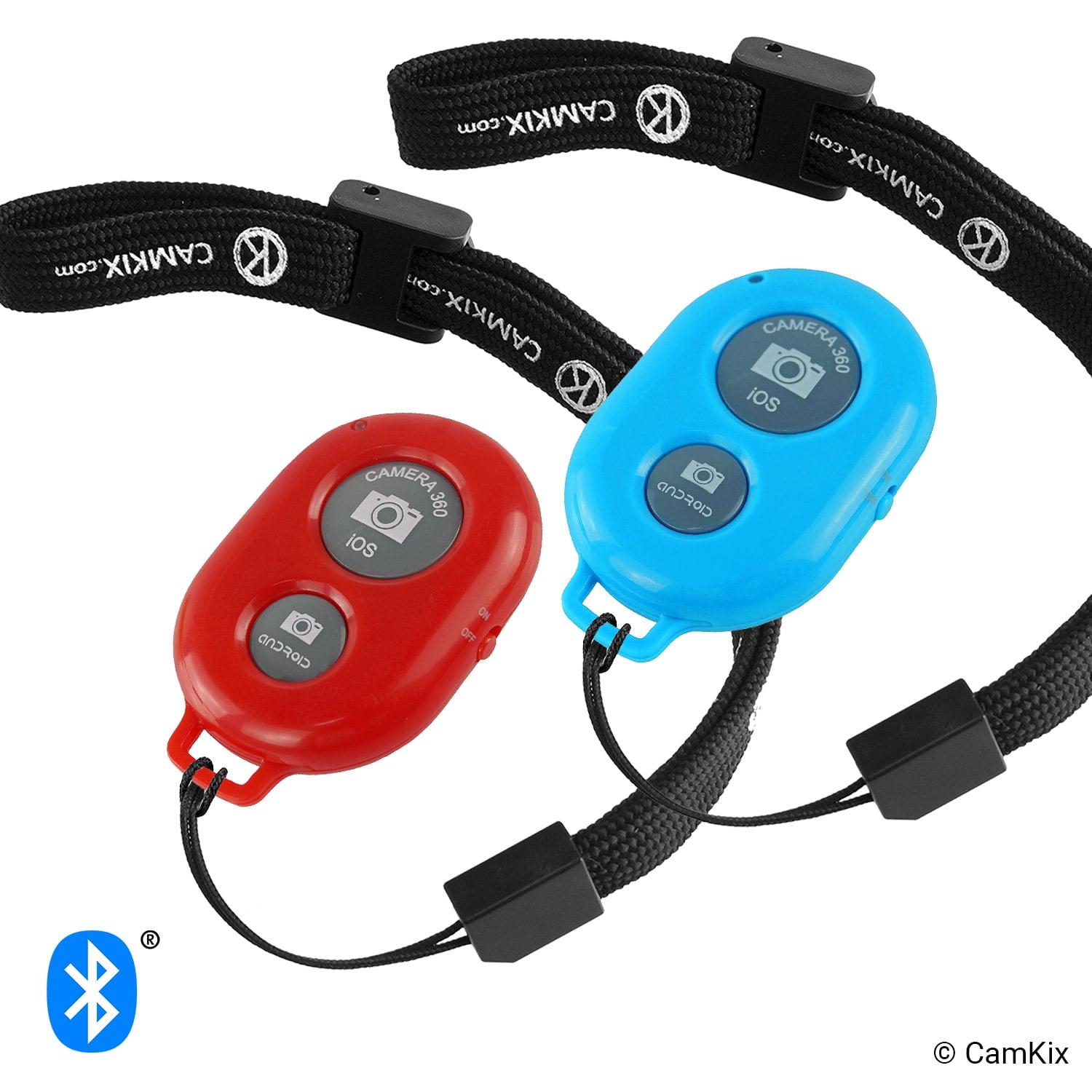 CamKix Camera Shutter Remote Control With Bluetooth Wireless Technology - Set of 2 (Red + Blue