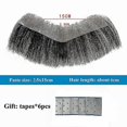 thumbnail image 2 of Men's Toupee Human Short Hairpiece Natural V Style Forehead Hairline Patch, 2 of 5